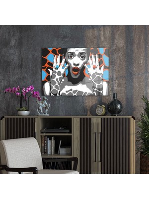 Decovetro New Pop Art African Woman Style Cam Tablo 30X40 cm