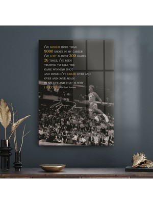 Decovetro Cam Tablo Michael Jordan Succed 70X100 cm