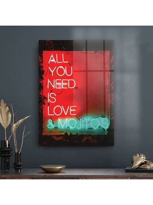 Decovetro Cam Tablo Neon Love 70X100 cm