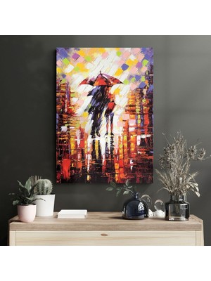 Decovetro Cam Tablo Yağmurda Aşk 70X100 cm