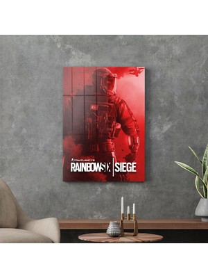 Decovetro Cam Tablo Kırmızı Rainbowsix Siege 70X100 cm