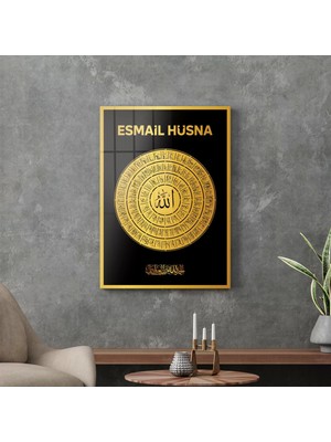 Decovetro Cam Tablo Esmaül Hüsna Dini Islami Tablo 70X100 cm