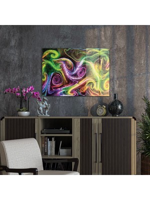 Decovetro Neon Spiral Waves Cam Tablo 70X100 cm