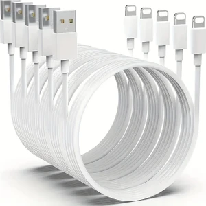 5 Adet 3A 45W Iphone Usba To Lightning 1m Hızlı Data ve Şarj Kablosu Beyaz
