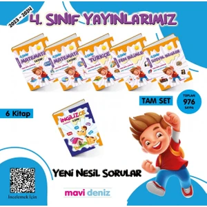 Mavi Deniz Yayınları 4. Sınıf Etkinliklerle Çalışma Yaprakları Tam Eğitim Seti 2023/202