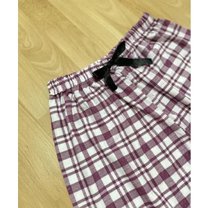 Betimoda Kadın Pijama Altı Kurdeleli Mürdüm Kare