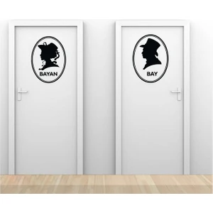 Reysa Tasarım Bay Bayan Wc Sticker Siyah 22X14 cm