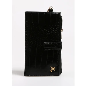 Siyah Kadın 10,5X18,5X3 Cüzdan Kroko-Yamına