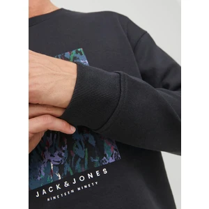 Jack & Jones Jorsılverlake Sweat Crew Neck Ln Erkek Siyah Sweatshirt 12242366-Black