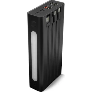30.000 Mah Pd 22.5W Dahili Kablolu Hızlı Şarj LED Fener Gerçek 30.000 Mah QC30S Powerbank