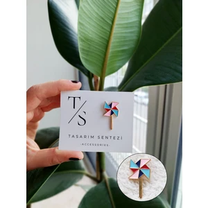 Tasarım Sentezi Rozet Metal Broş Yaka Okul Çantası Kıyafet Takı Aksesuar Rüzgar Gülü Pervane Klipsli Rozet Mini