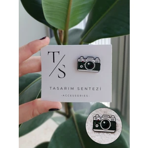 Tasarım Sentezi Rozet Metal Broş Yaka Okul Çantası Kıyafet Takı Aksesuar Fotoğraf Makinesi Klipsli Rozet Mini