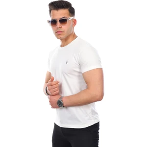Erkek Bisiklet Yaka Standart  Pamuk Erkek Basic T-Shirt