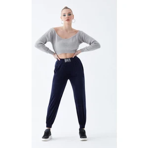 Paça Lastıkli Kadife Eşofman Altı