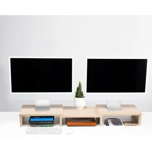 Çift Monitör Standı Ekran Yükseltici Bilgisayar Masaüstü Düzenleyici Organizer