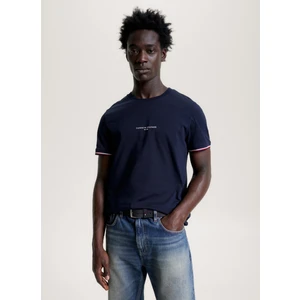 Tommy Hilfiger Bisiklet Yaka Mavi Erkek T-Shirt MW0MW32584DW5