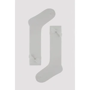 Kız Çocuk White Ribbon Pantolon Çorabı