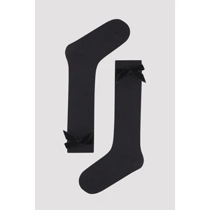 Kız Çocuk Black Ribbon Pantolon Çorabı