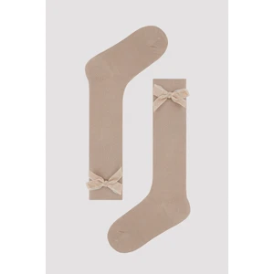 Kız Çocuk Brown Ribbon Pantolon Çorabı