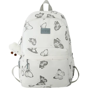 Love Home Mori Kampüs Sırt Küçük Taze Kelebek Baskı Öğrenci Okul Sevimli Ortaokul Öğrencisi Sırt Çantası (Yurt Dışından)
