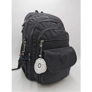 Alanç Gift Su Geçirmez Özel Kumaş Unisex Siyah Geniş Hacimli Ultra Hafif Çok Cepli Okul Sırt Çantası Spor, Seyahat, Laptop, Notebook