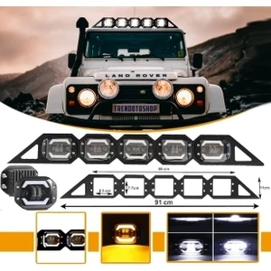 Codex 5’li Angelli 30W Çift Renk Turuncu Beyaz Gömme Off Road LED Lamba