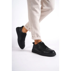 Hakiki Deri 4500-S Siyah Erkek Spor Ayakkabı & Sneaker