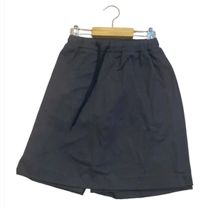 Kız Çocuk Beli Tam Ribanalı Kanvas Keten Okul Şort Etek