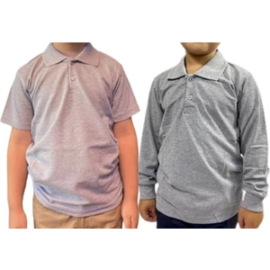 Unisex Polo Yaka 2' Li T-Shirt Uzun Kol + Kısa Kol