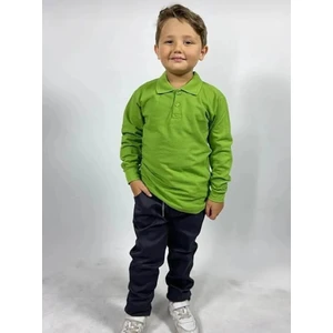 Unisex Çocuk Uzun Kol Polo Yaka Okul T-Shirt