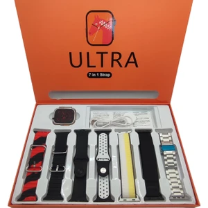 Eco Center Watch 8 Ultra 7 In 1 Akıllı Saat 7 Kordonlu Takvim Spor Whatsapp Menülü 7in1