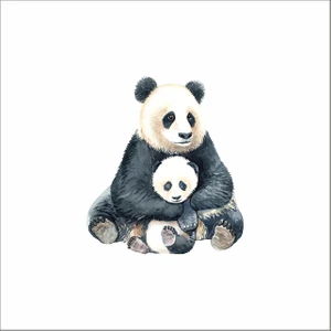 Reysa Tasarım Anne Çocuk Panda Sticker Duvar Sticker 30X20 cm