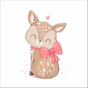 Reysa Tasarım Sevimli Geyik Sticker Duvar Sticker 30X15 cm