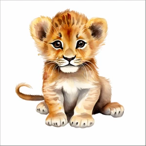 Reysa Tasarım Sevimli Aslan Sticker 1 Duvar Sticker 30X25 cm