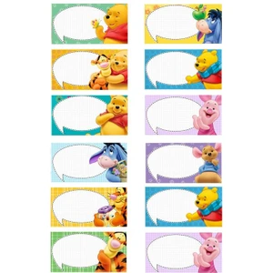 EyER Shoping Winnie The Pooh Kitap Defter Okul Etiketi 48 Adet Kesimli(Ad-Soyad Istekli) G