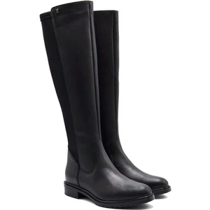 20711K Kadın Deri Siyah Streç Çizme