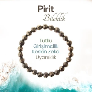 Deniz Doğal Taş Sertifikalı Fasetli Prit   ( Taşlar) Doğaltaş Bileklik 8 Mm, B998