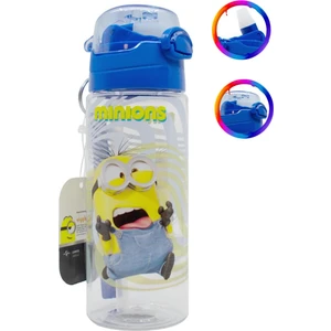 Masho Trend Minions Şeffaf Matara 500ML - Minyonlar Suluk - Lisanslı Minions Matara - Pipetli Suluk