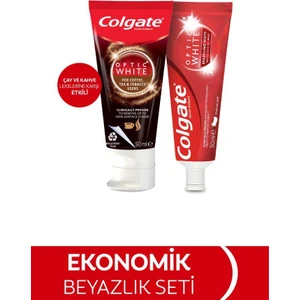 Optic White Çay, Kahve, Tütün Kullanıcıları İçin 50 ml & Colgate Diş Macunu 50 ml