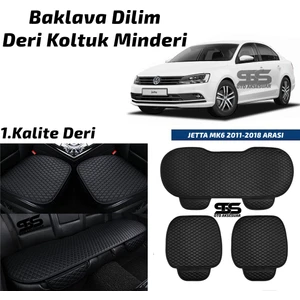 STS Oto Aksesuar Volksvogen Jetta Mk6 2011-2018 Arası Siyah Deri Oto Koltuk Minderi