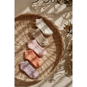 Babybek Collection Kız Çocuk 5'li Patik Çorap(1 Yaş Sonrası Taban Kaydırmazlı)