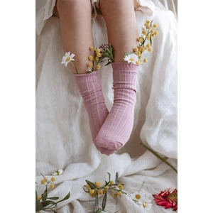 Babybek Collection Dizaltı Pamuk Çorap - Pembe