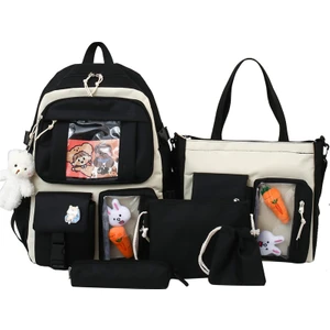 Ortaokul Kız Çocuğunun Okul Çantası Hafif Büyük Gram Tavşan Detaylı Çanta Seti (Yurt Dışından)