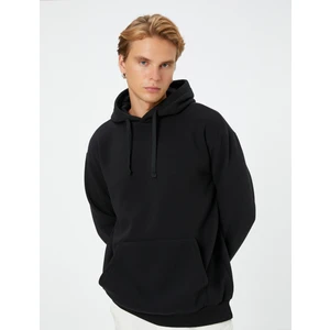 Kapşonlu Sweat Kanguru Cep Detaylı Uzun Kollu