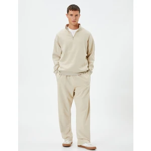 Bol Paça Eşofman Altı Beli Bağcıklı Cepli