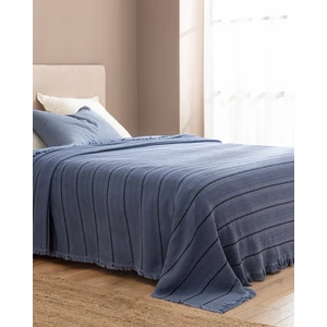 Madame Coco Envelope Çift Kişilik Yatak Örtüsü - Indigo