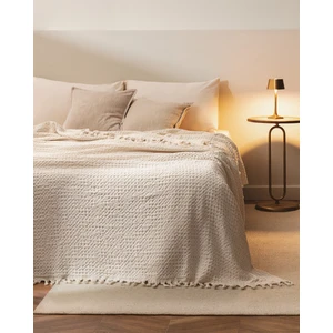 Madame Coco Mulette Çift Kişilik Yatak Örtüsü - Beyaz