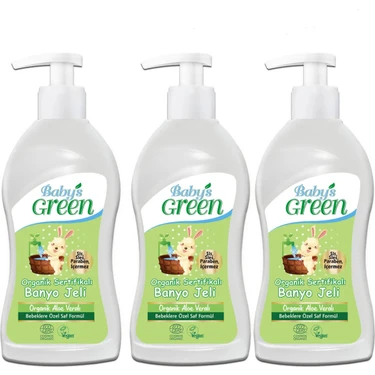 Baby's Green Sertifikalı Banyo Jeli 500 ml x 3 Paraben İçermez