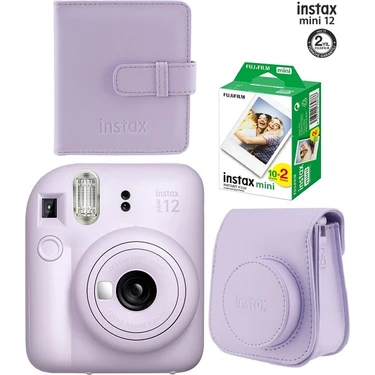 Instax Mini 12 Fotoğraf Makinesi ve 20'li Film Albümlü Çantalı Hediye Seti