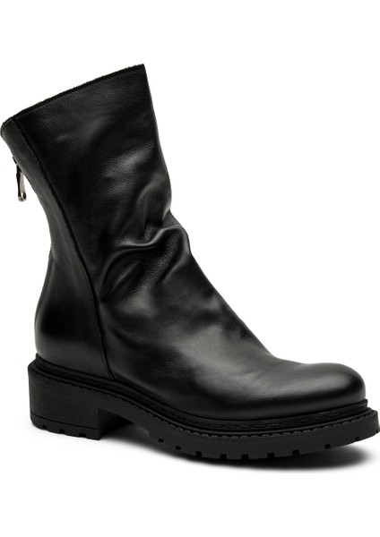 Kadın Bot 84L1 Frau Calf Biket Boot Nero